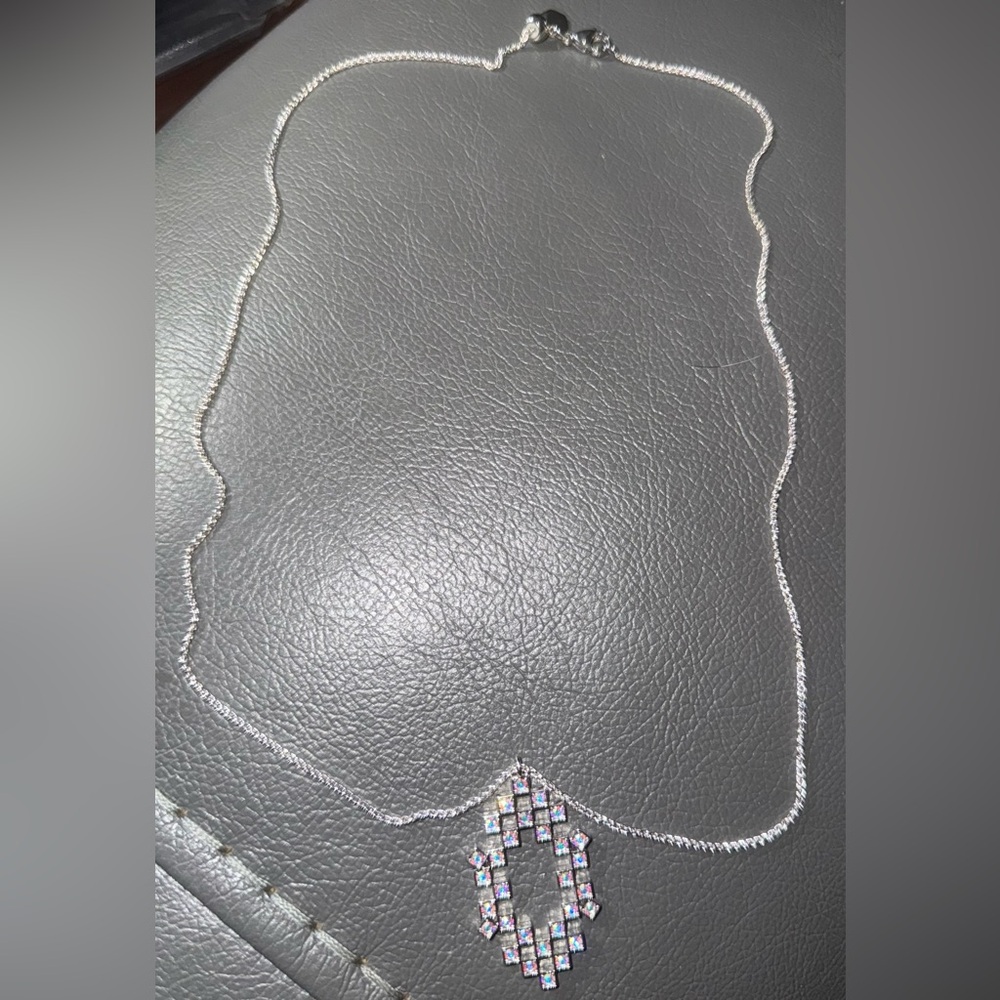 Touchstone Crystal From Swarovski Floating Cubes Pendant.  Retired.  NWT.